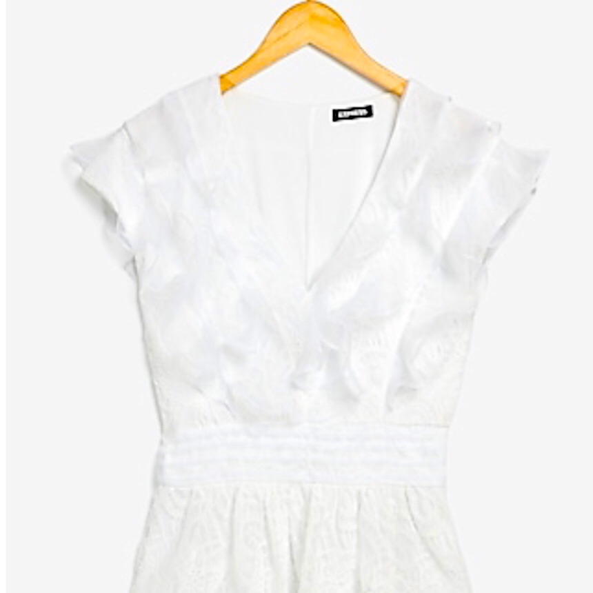 Organza Ruffle Lace Peplum Top